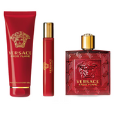 Versace Eros Flame 3PCS Gift Set - 100ML EDP Spray + 150ML Shower Gel + 10ML Mini Spray (Men)